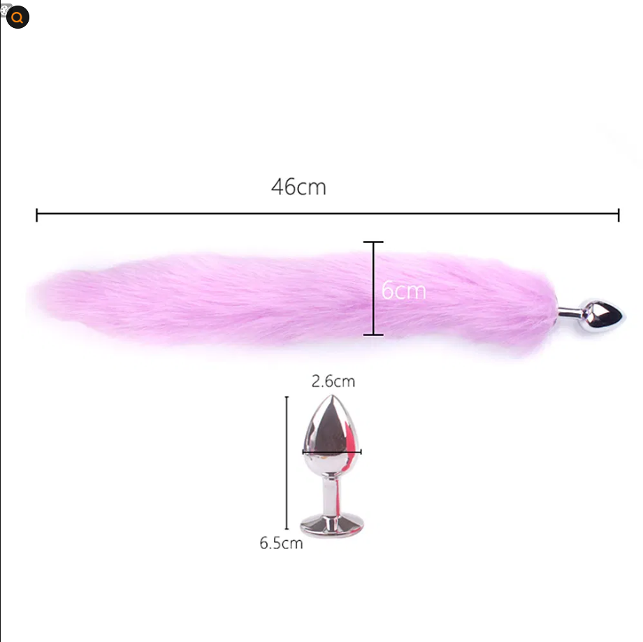 Fox Tail Butt Plug — Stainless Steel Plug with Faux Fur Tail, Unisex Roleplay Accessory