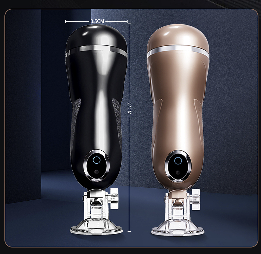 Manual Pocket Stroker — Transparent Squeezable Cup, Suction Base, Portable Male Masturbator