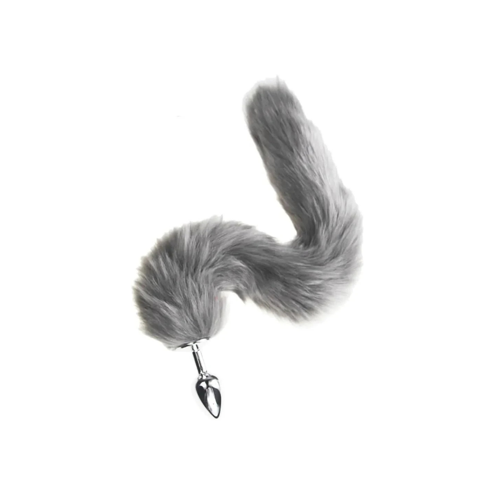Fox Tail Butt Plug — Stainless Steel Plug with Faux Fur Tail, Unisex Roleplay Accessory