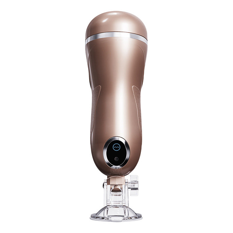 Manual Pocket Stroker — Transparent Squeezable Cup, Suction Base, Portable Male Masturbator