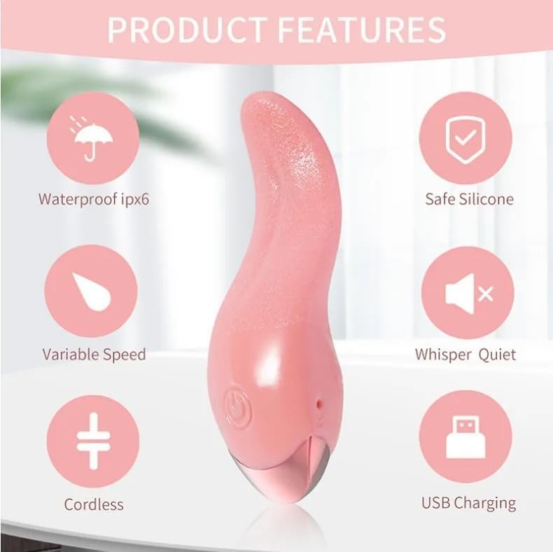 Tongue Licking G-Spot Vibrator with Heating — 10 Vibration Modes, IPX6 Waterproof, Quiet ≤50dB, USB Rechargeable