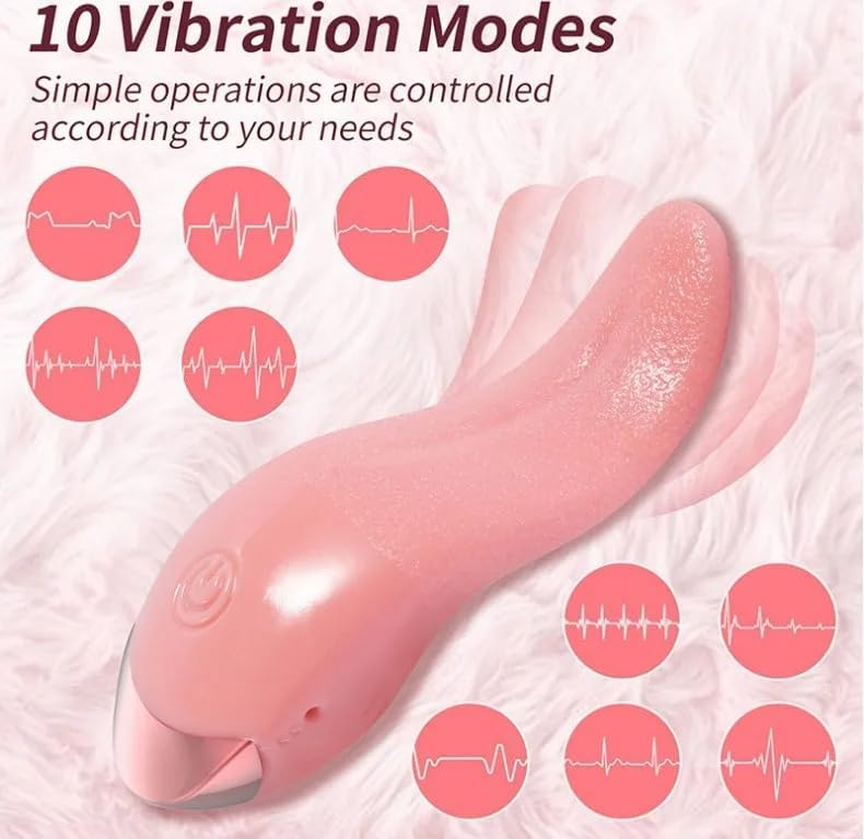 Tongue Licking G-Spot Vibrator with Heating — 10 Vibration Modes, IPX6 Waterproof, Quiet ≤50dB, USB Rechargeable