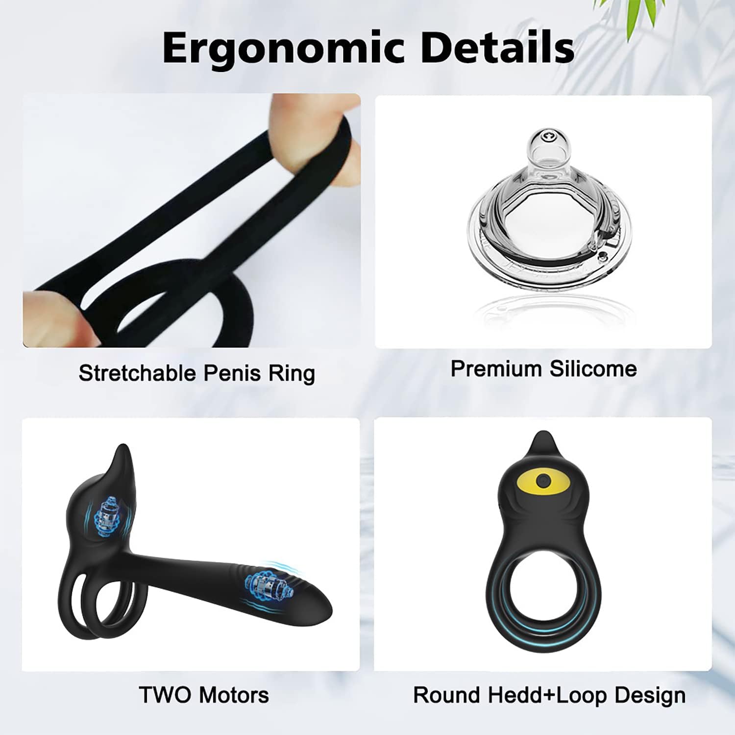 Vibrating Cock Ring for Couples — 10 Modes, G-Spot Clitoral Stimulator, Remote Control, USB Rechargeable