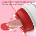 Rose Tongue Vibrator — Clitoral, Vaginal & Nipple Stimulation, Quiet <30dB, USB Rechargeable
