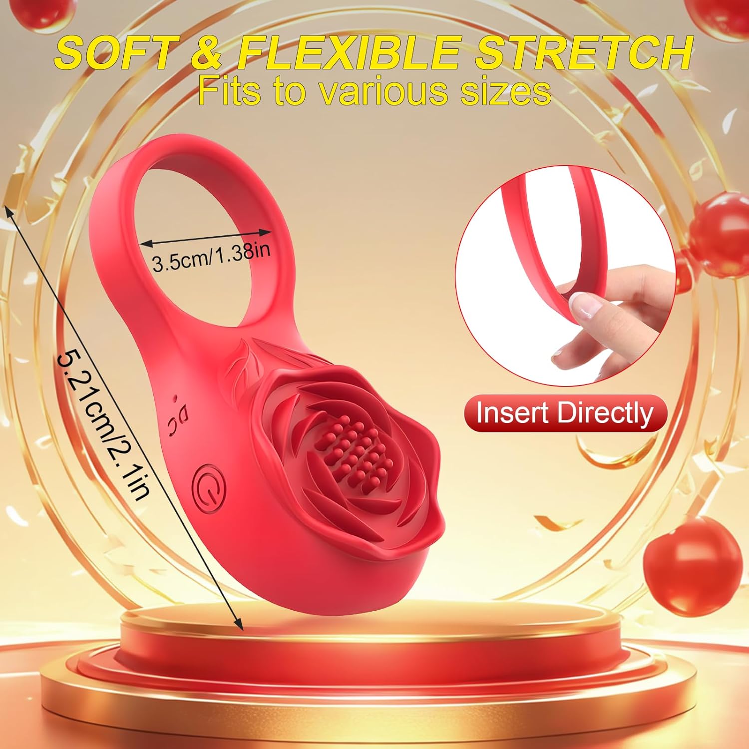 APP-Controlled Vibrating Cock Ring – 9 Vibration Modes, Wireless Remote, Waterproof IPX6 | Couples Pleasure Ring