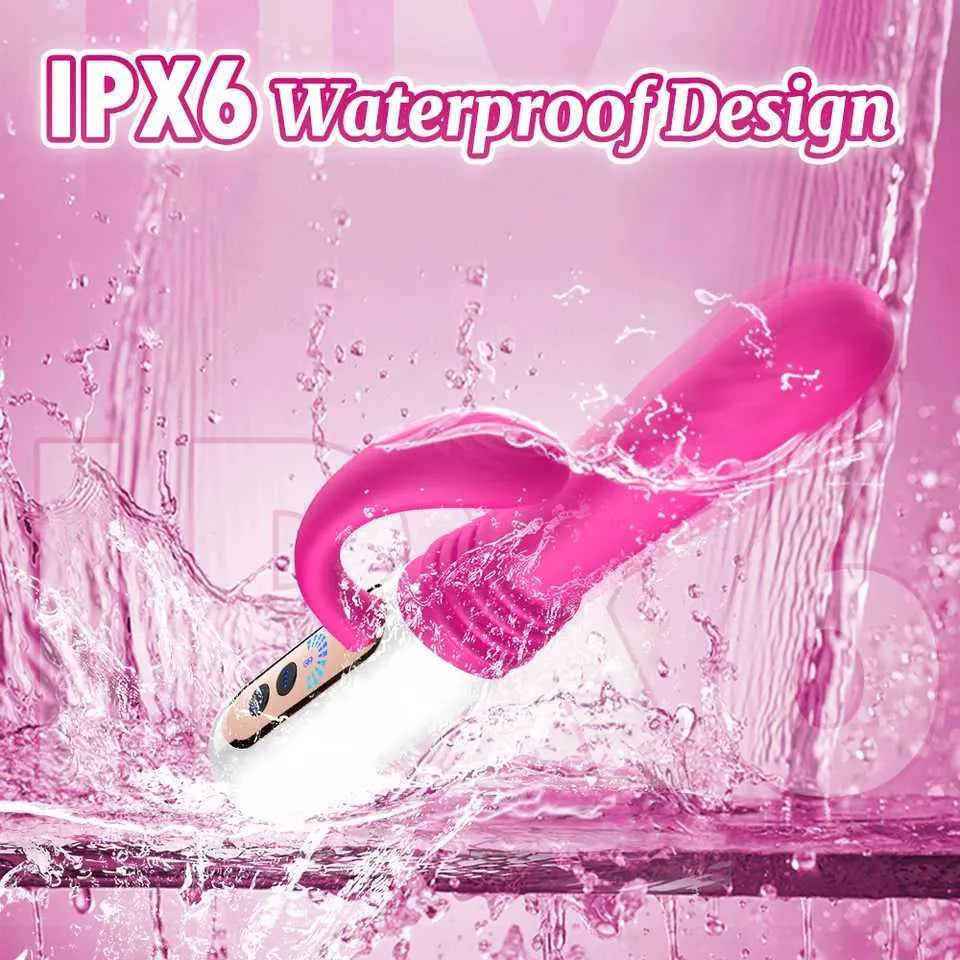 Thrusting G-Spot Vibrator with Remote Control — 10 Vibration & 7 Thrusting Modes, Detachable Bracket Stand