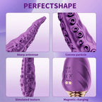 Tentacle Fantasy Vibrator — 9 Vibration Modes, 360° Rotation, Dual Motor, Magnetic Charging, Waterproof