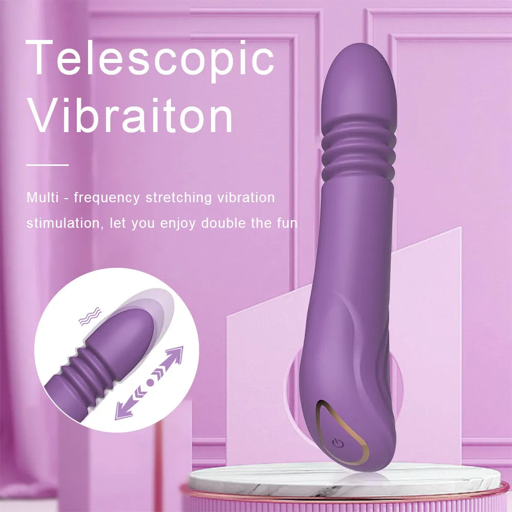 Telescopic G-Spot Vibrator — 3 Thrusting Modes, 10 Vibration Patterns, Clitoral Stimulator